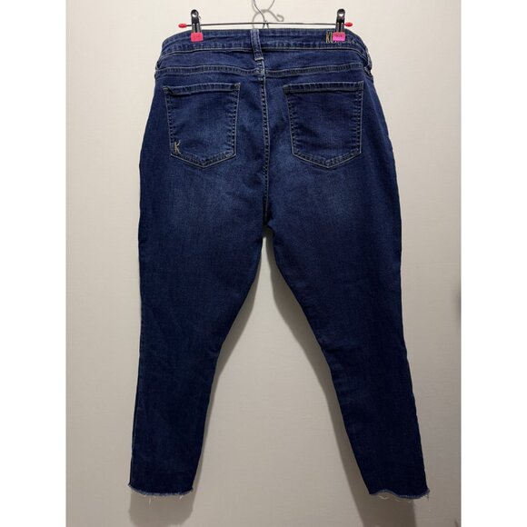 Kut From The Kloth Womens Denim Skinny Jeans With Frayed Hem Size 16 Blue Cotton - Picture 3 of 15